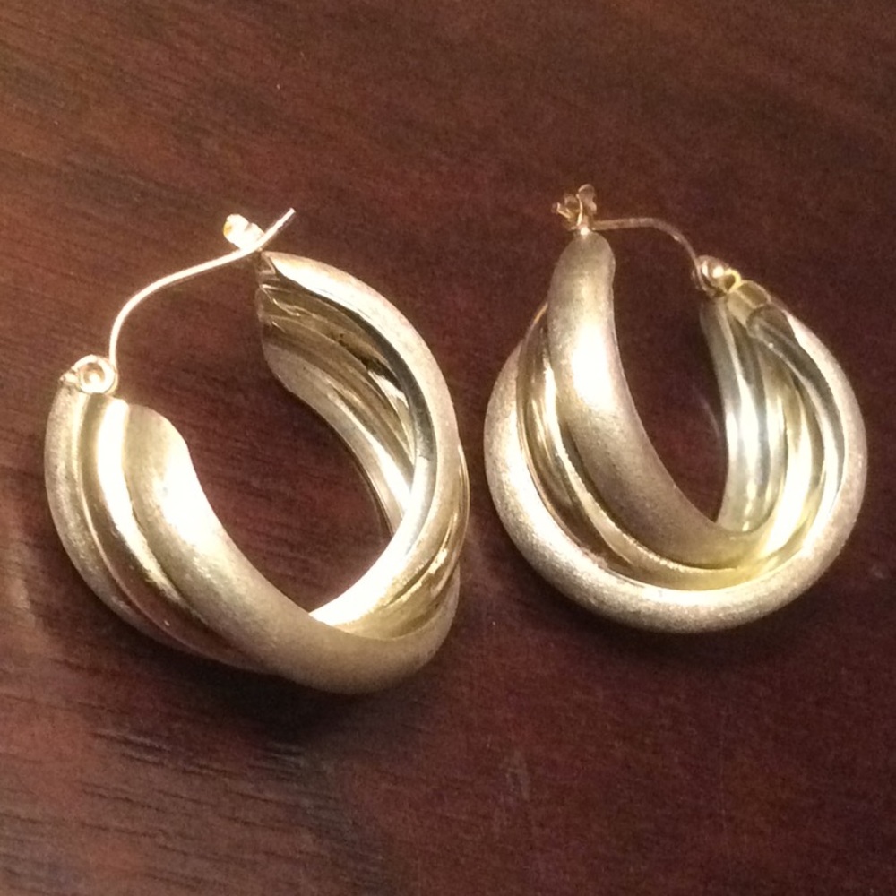 14k crossover earrings